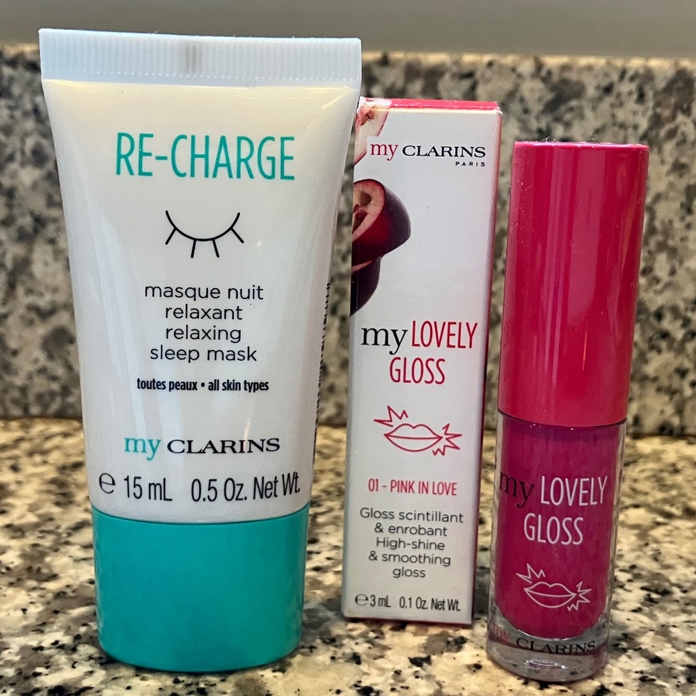Clarins MyClarins Re-Charge & Lovely Lip Gloss NEW